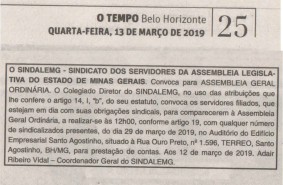 CONVOCAÇÃO ASSEMBLEIA GERAL ORDINÁRIA (29.03)