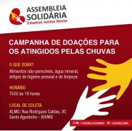 Assembleia Solidária – campanha de coleta de donativos para vítimas das chuvas