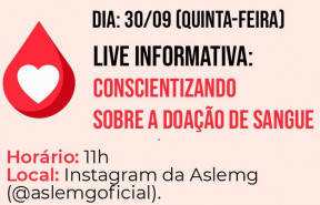 Live Informativa: Conscientizando sobre a doação de sangue (30/09 – 11h)
